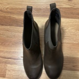 brown booties - like new!